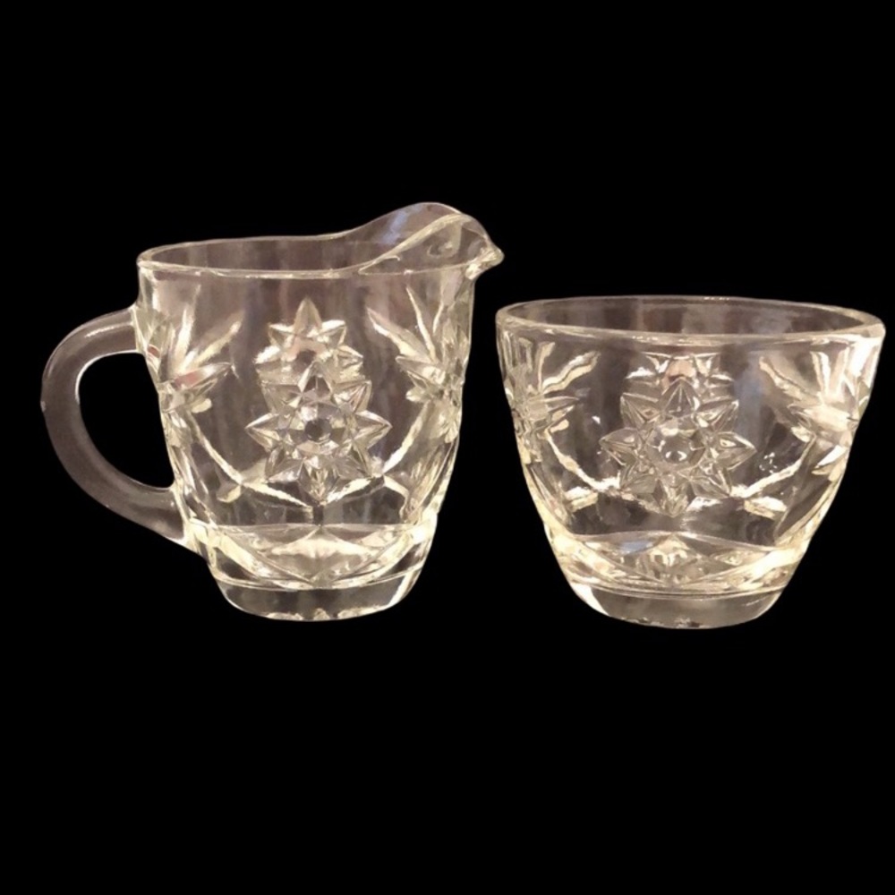 ❤️ Anchor Hocking EAPC Open Sugar & Creamer Set